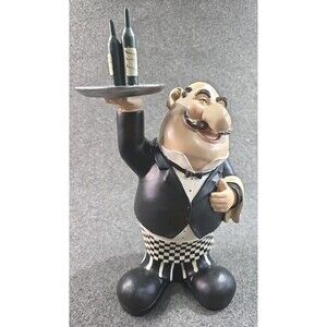 Waiter Butler Statue Wine Delivery Dining Accessory Figurine Home Decor